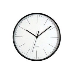 Horloge style moderne, diam. 30.5 cm, blanc et noir