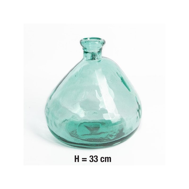 Vase Mila, verre recycle transparent D.33 cm