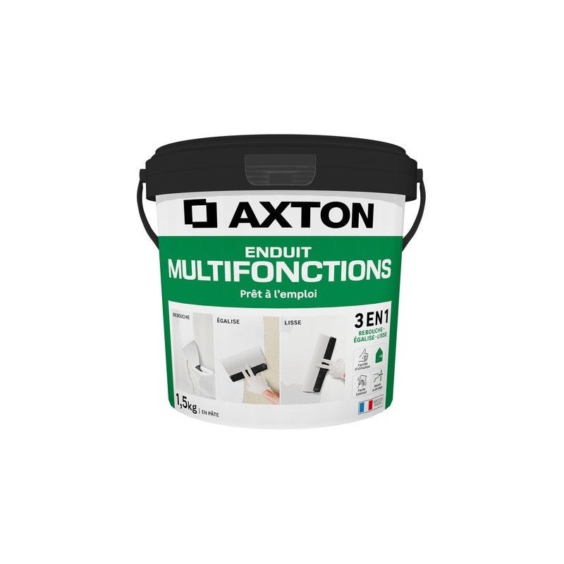 Enduit multifonction en pâte Prêt à l'emploi AXTON blanc 1.5 kg