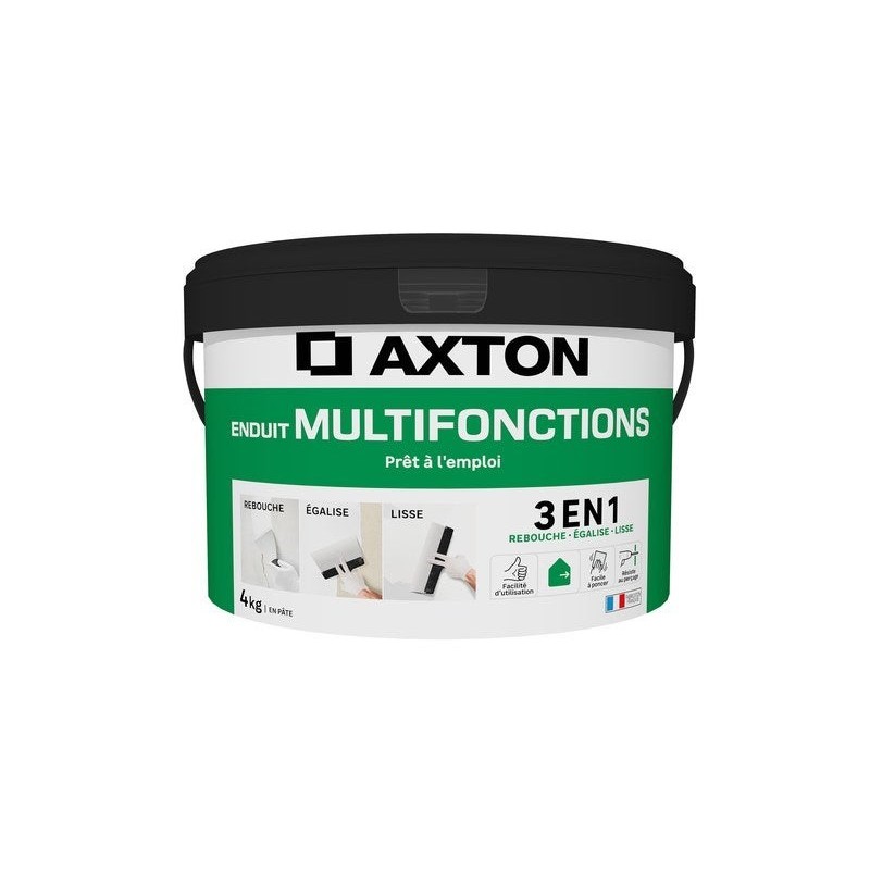 Enduit multifonction en pâte Prêt à l'emploi AXTON blanc 4 kg