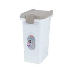 Container croquettes plastique hermetique 15l blanc/taupe