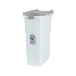 Container croquettes plastique hermetique 40l blanc/taupe