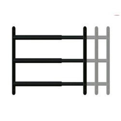 Grille de défense télescopique, AFBAT, 3 barreaux 99 cm à 188 cm, acier peint noir