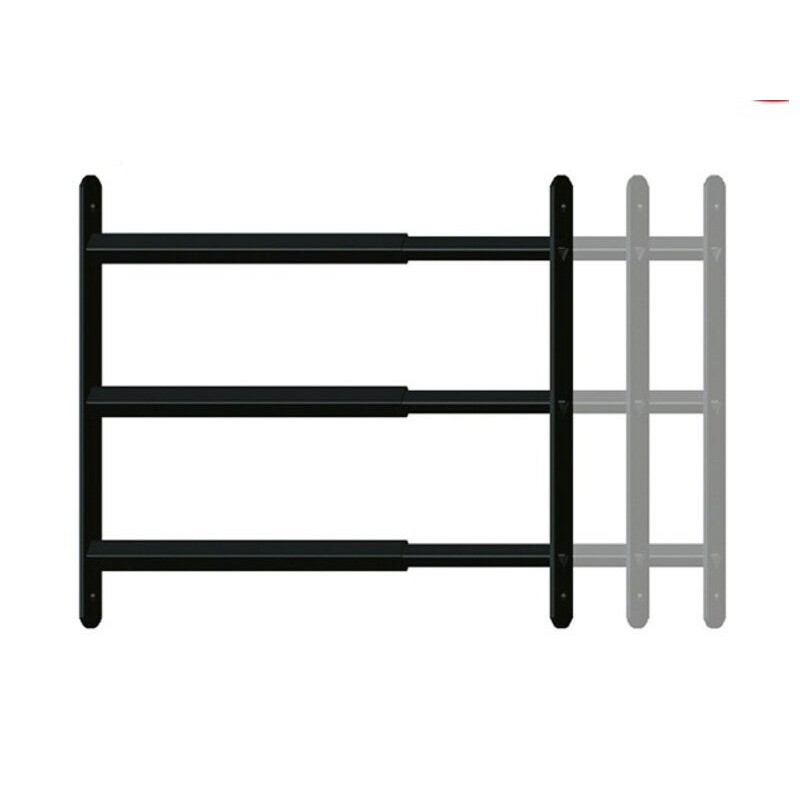 Grille de défense télescopique, AFBAT, 3 barreaux 99 cm à 188 cm, acier peint noir