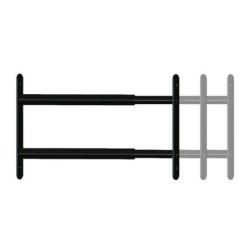 Grille de défense télescopique, AFBAT, 2 barreaux 55 cm à 103 cm, acier peint noir