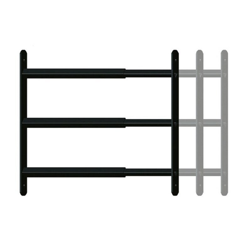 Grille de défense télescopique, AFBAT, 3 barreaux 30 cm à 55 cm, acier peint noir