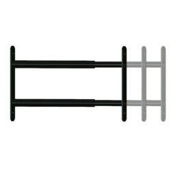 Grille de défense télescopique, AFBAT, 2 barreaux 30 cm à 55 cm, acier peint noir