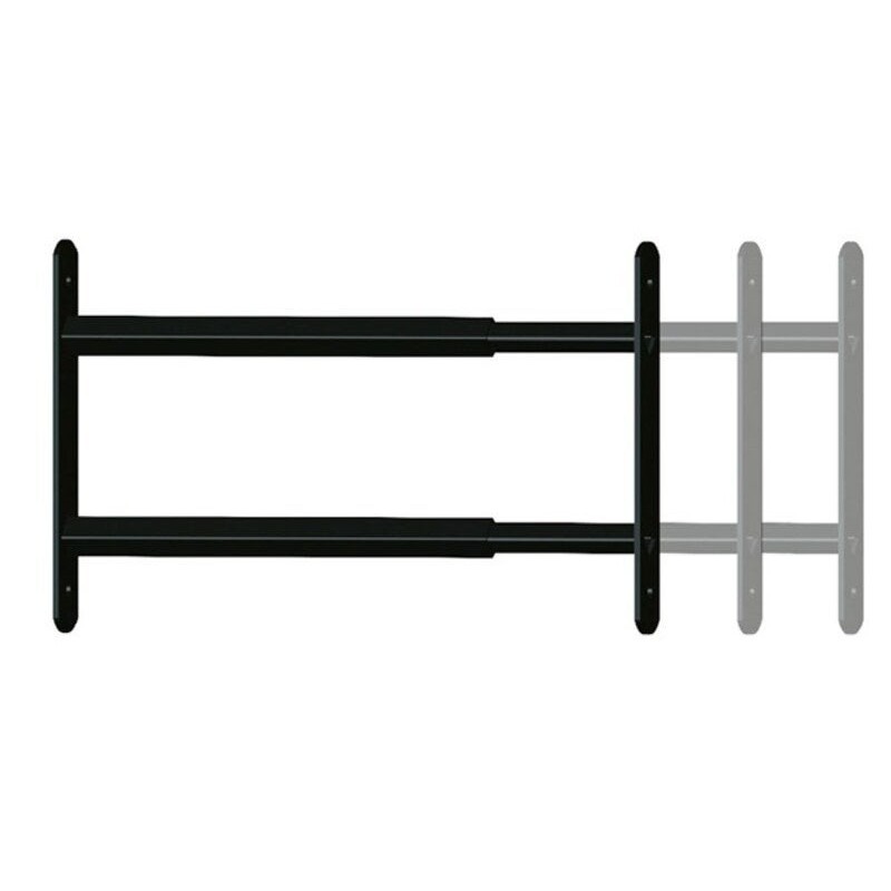 Grille de défense télescopique, AFBAT, 2 barreaux 30 cm à 55 cm, acier peint noir