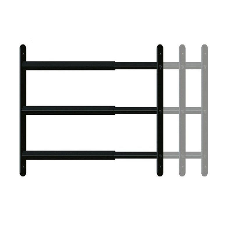 Grille de défense télescopique, AFBAT, 3 barreaux 55 cm à 103 cm, acier peint noir