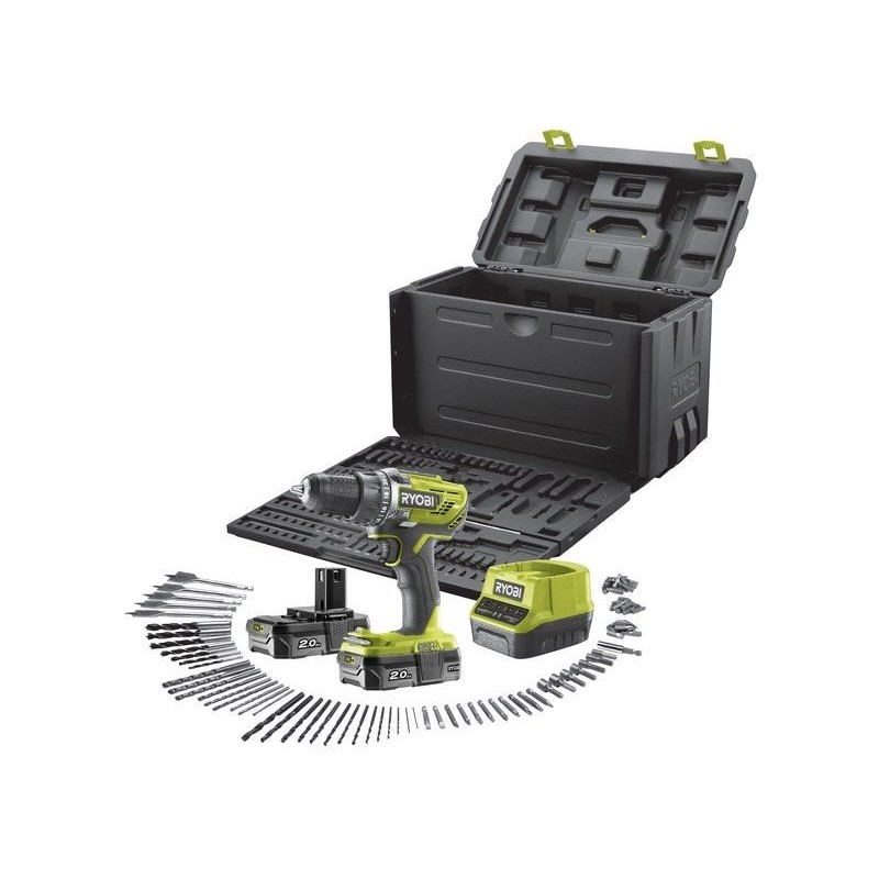 Perceuse sans fil RYOBI 18 V 2 Ah, 2 batteries 18DD3-220X