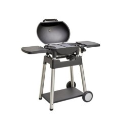 Barbecue électrique avec grill et couvercle sur chariot, NATERIAL Hyperion, 2200 watts, noir