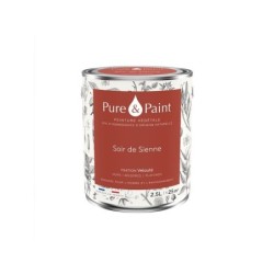 Peinture soir de sienne mur, plafond et boiserie , PURE  PAINT velours 2.5 l