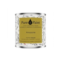 Peinture amazonie mur, plafond et boiserie , PURE  PAINT velours 0.5 l