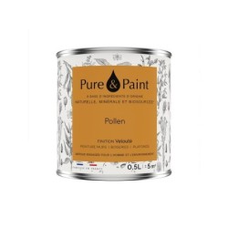 Peinture pollen mur, plafond et boiserie , PURE  PAINT velours 0.5 l