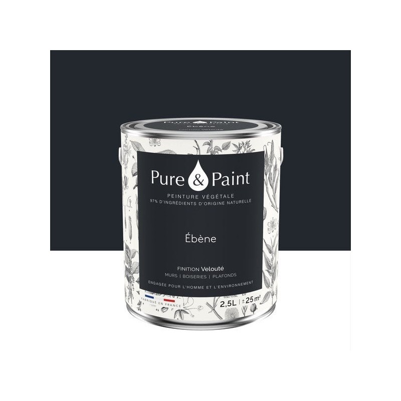 Peinture ebene mur, plafond et boiserie , PUREPAINT velours 2.5 l