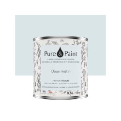 Peinture doux matin mur, plafond et boiserie , PURE  PAINT velours 0.5 l