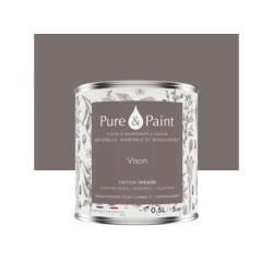 Peinture vison mur, plafond et boiserie , PUREPAINT velours 0.5 l