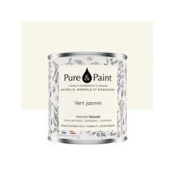 Peinture vert jasmin mur, plafond et boiserie , PURE  PAINT velours 0.5 l