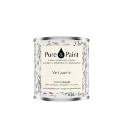 Peinture vert jasmin mur, plafond et boiserie , PURE  PAINT velours 0.5 l