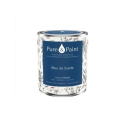 Peinture bleu de suede mur, plafond et boiserie , PUREPAINT velours 2.5 l