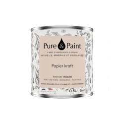 Peinture papier kraft mur, plafond et boiserie , PURE  PAINT velours 0.5 l