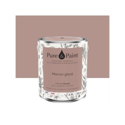 Peinture marron glace mur, plafond et boiserie , PURE  PAINT velours 2.5 l