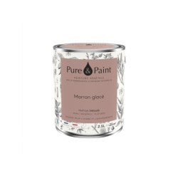 Peinture marron glace mur, plafond et boiserie , PURE  PAINT velours 2.5 l