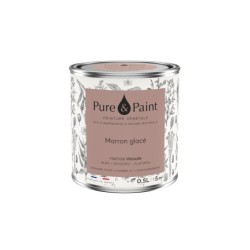 Peinture marron glace mur, plafond et boiserie , PURE  PAINT velours 0.5 l