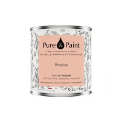 Peinture roseus mur, plafond et boiserie , PURE  PAINT velours 0.5 l