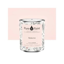 Peinture ballerine mur, plafond et boiserie , PURE  PAINT velours 2.5 l