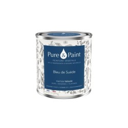 Peinture bleu de suede mur, plafond et boiserie , PUREPAINT velours 0.5 l