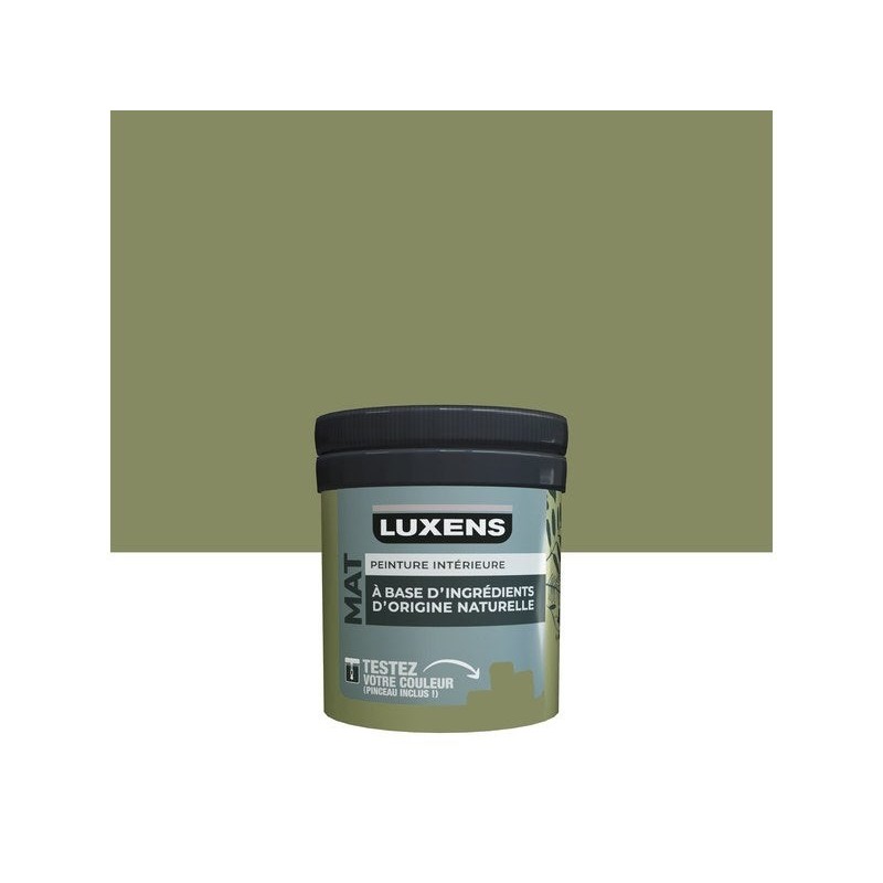 Testeur peinture mat Wake 3 pour mur, LUXENS biosourcée, vert olive, 0.075 litre