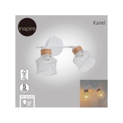 Rampe 2 spots, métaL blanc E27, INSPIRE KANEL