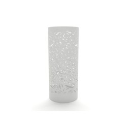 Lampe de table e27 fer blanc mat, INSPIRE Frella, H.30cm H.28.5 cm