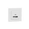 Prise chargeur double usb A+C complet Miluz, SCHNEIDER ELECTRIC, blanc