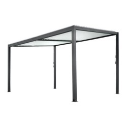 Pergola autoportante en aluminium, DCB GARDEN, 12.4 m², noir