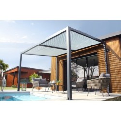 Pergola autoportante en aluminium, DCB GARDEN, 12.4 m², noir