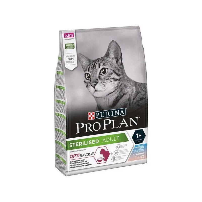 Croquette chat stérilisé PRO PLAN adult optisavour cabillaud/truit 3kg