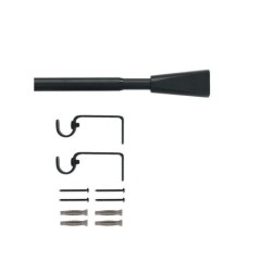 Kit de tringle à rideau Pommel diam.16/19 mm noir mat 120-210 cm