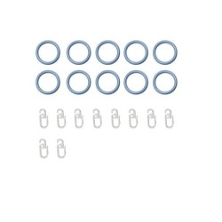 Lot de 10 anneaux anneau 16 mm plastique argent mat