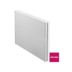 Carreau de beton cellulaire lisse L.62.5 x H.50 x Ep.7 cm SIPOREX