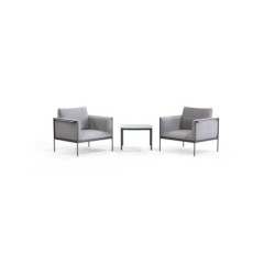 Salon bas de jardin acier NATERIAL Levo, 2 personnes, gris anthracite