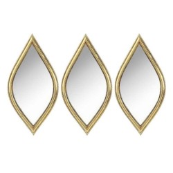 Lot de 3 miroirs losange, l.12 x H.24 cm, doré