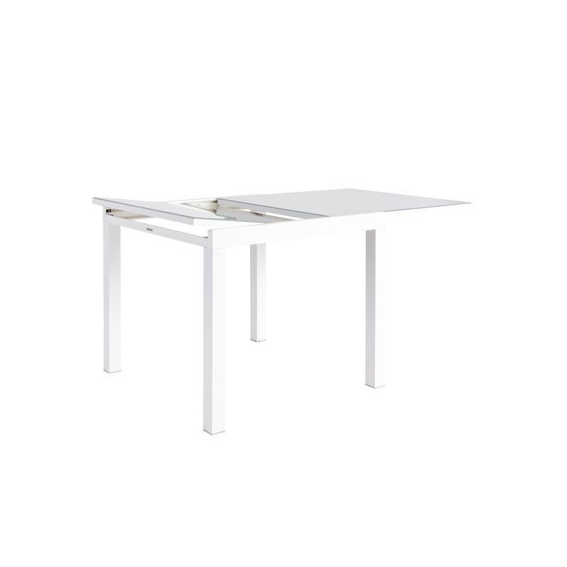 Table de jardin carré, NATERIAL Lyra, 6 personnes, blanc