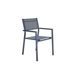 Fauteuil de jardin en aluminium, NATERIAL Orion alpha, gris/argent