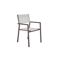 Fauteuil de jardin en aluminium, NATERIAL Orion alpha, marron