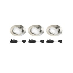 Kit 3 spots à encastrer orientable Bama gu10, 4000K INSPIRE rond nickel