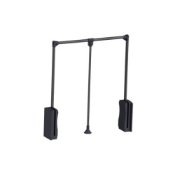 Barre de penderie escamotable recoupable SPACEO Evo'm noir 40 à 80 cm