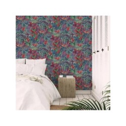 Papier peint intisse paradise flowers multicolore