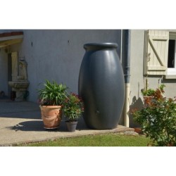 Récupérateur d'eau aérien jarre, BELLI, 1000 litres, anthracite